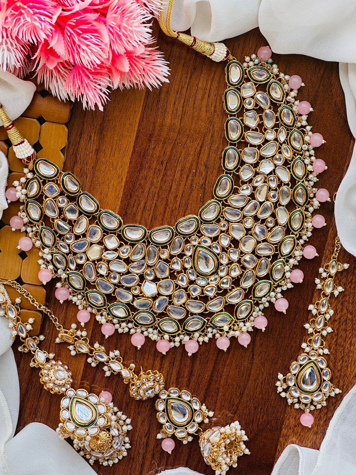 Dabbi Kundan Necklace sets Centre work Meena kaariđź’•