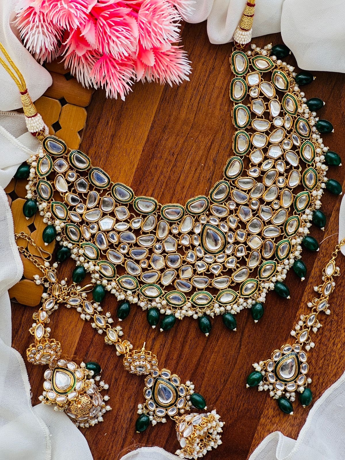 Dabbi Kundan Necklace sets Centre work Meena kaariđź’•