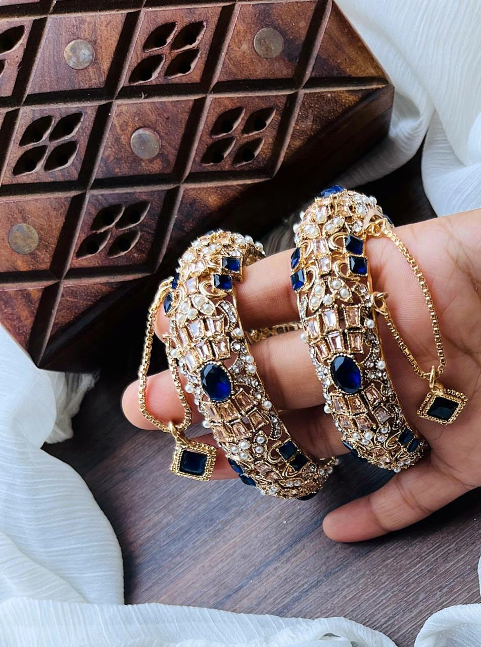 *Silver & Gold Plated High Quality Openable Zircon Studded Bangles*