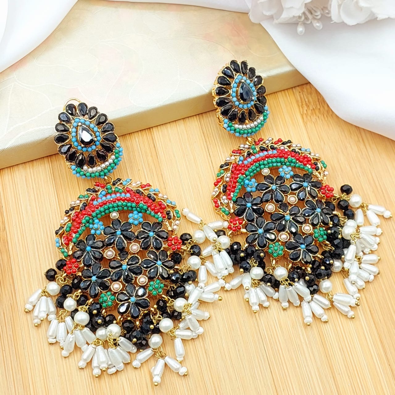 *Nauratan Gajra Earrings*