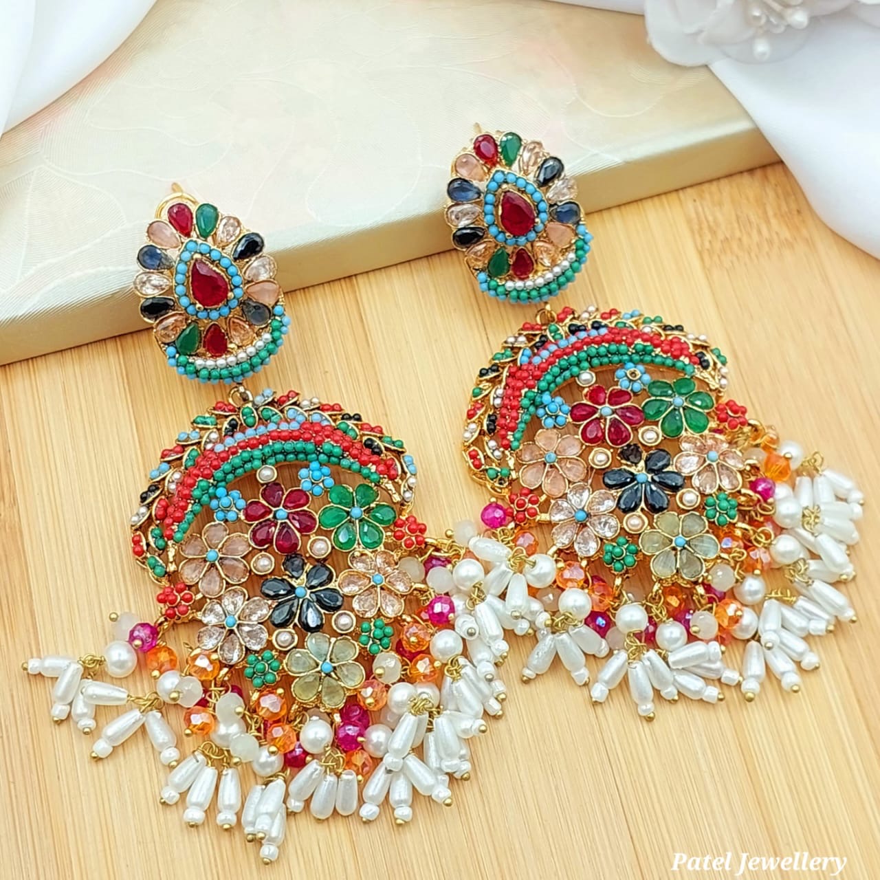 *Nauratan Gajra Earrings*