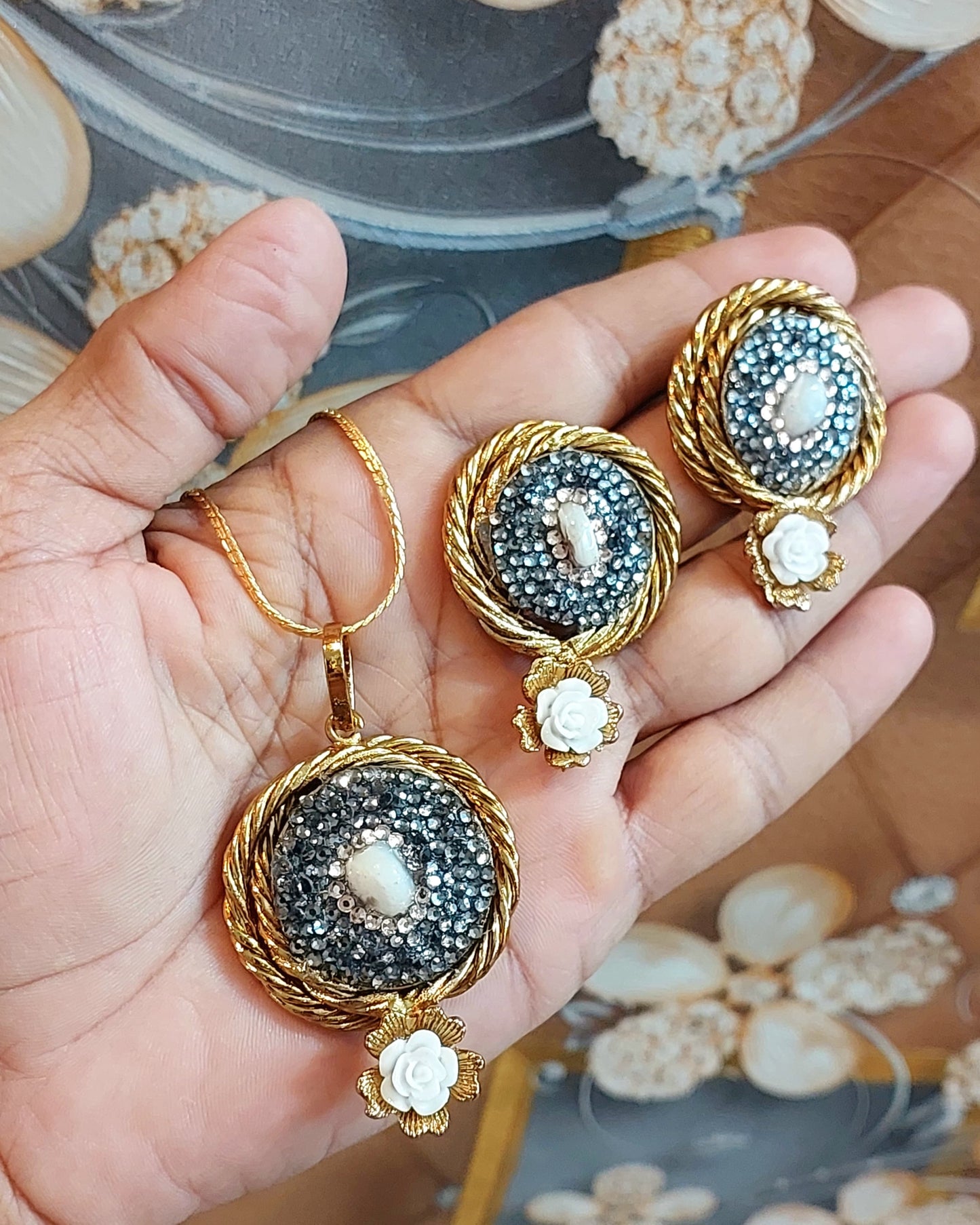 Turkish locket chain set