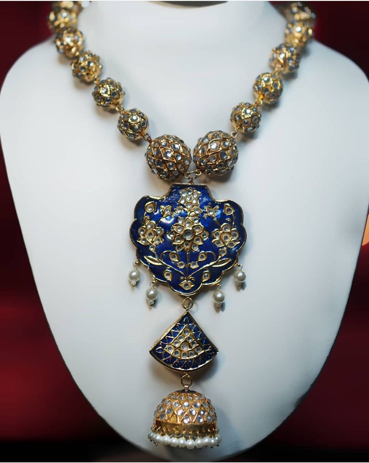 *Made To Order, Kundan mala with meena kari can be made in any colour, 21k gold plated*