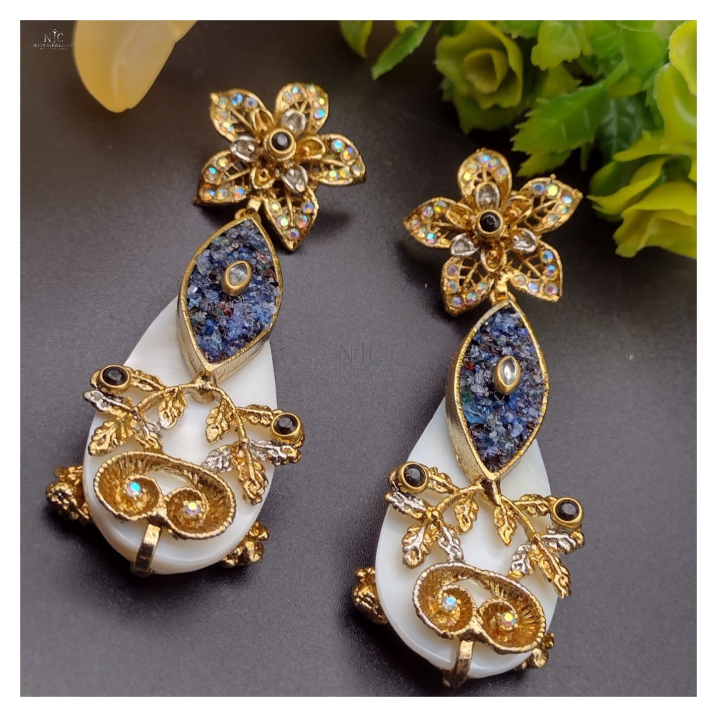 Indian style crush earrings