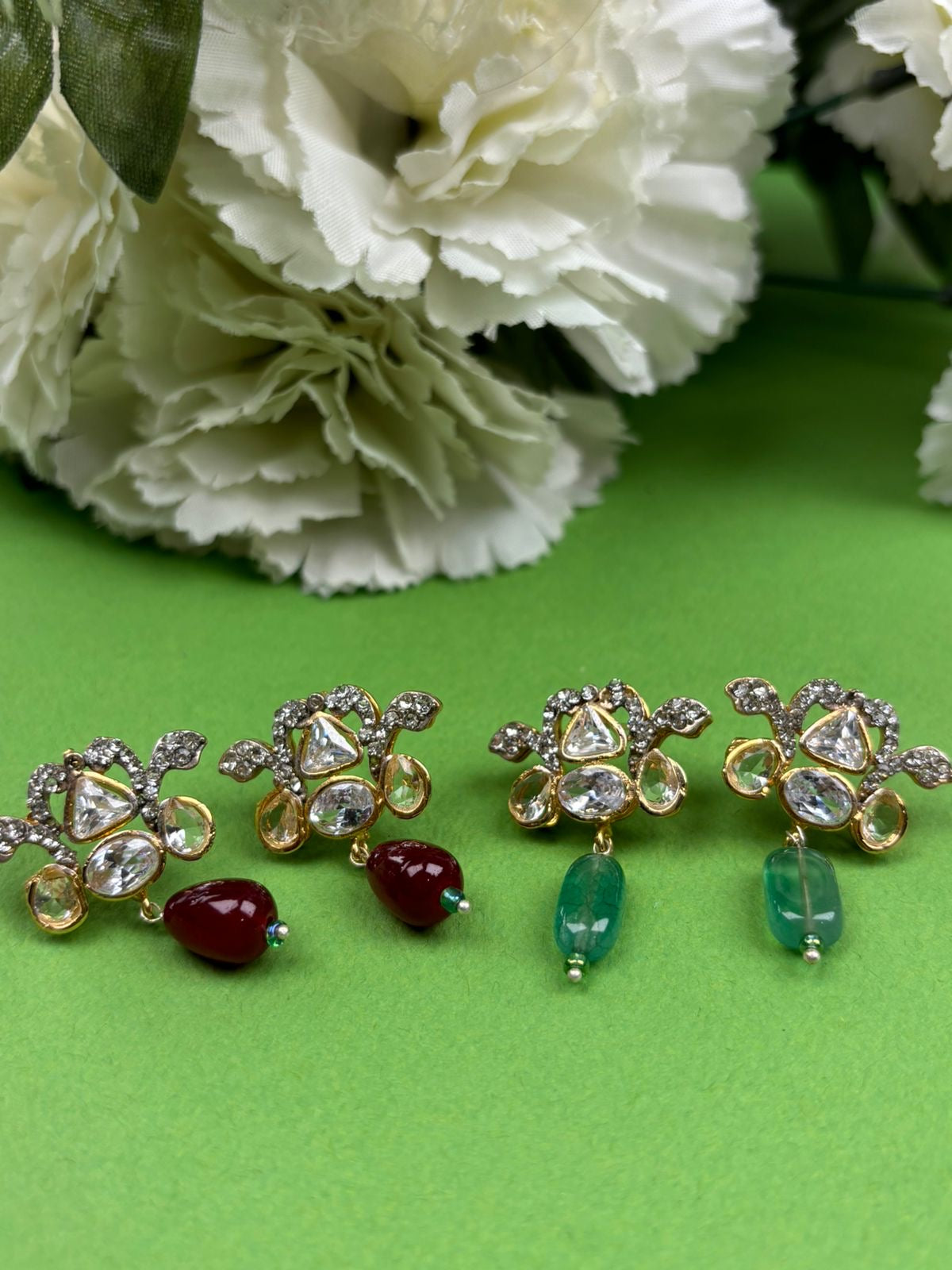 *Diamond Polki style studs, can be made in any color*