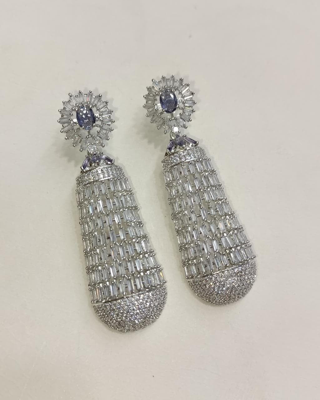 Zircon earrings danglers