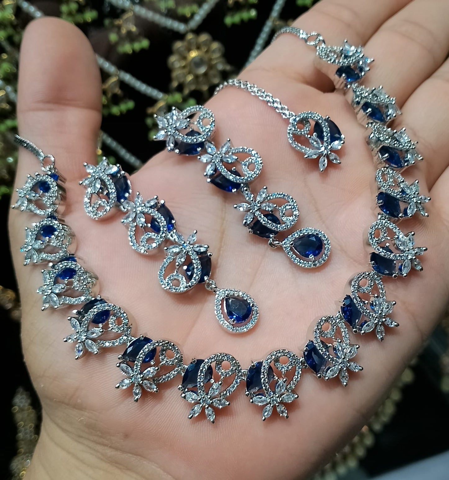 *Zircon Necklace Set with Bindiya*