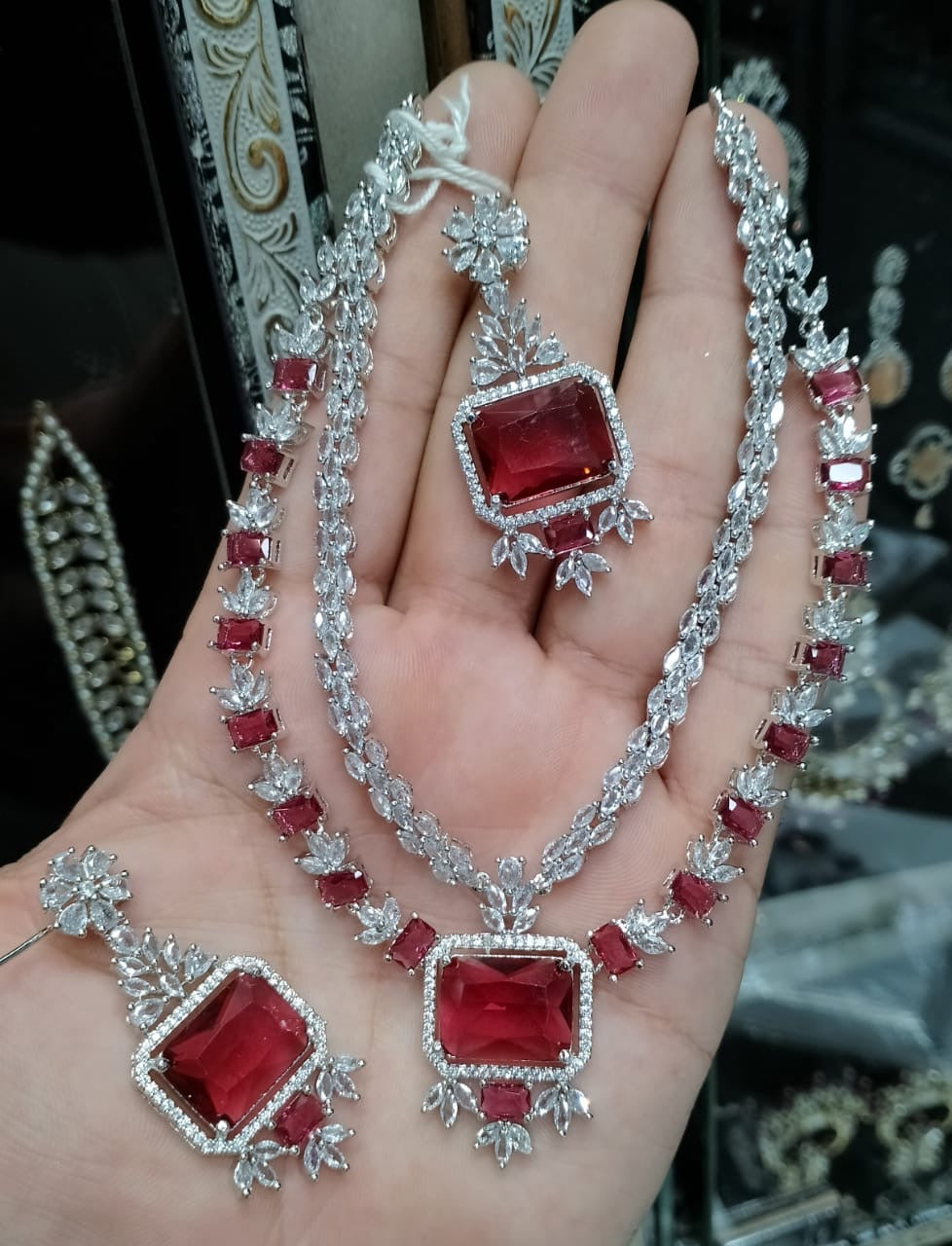 *Zircon Double Layered Necklace Sets*