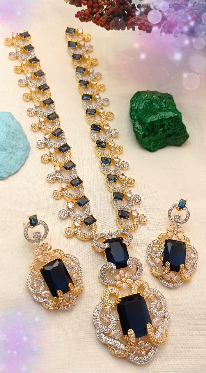 *Zircon Mala Set With Earrings*
