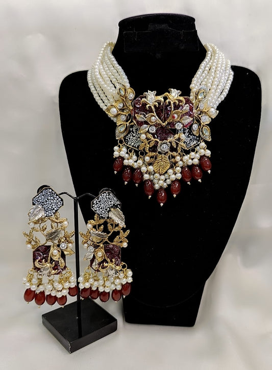 Designer collection Handmade turkish work chokkar with big size earrings