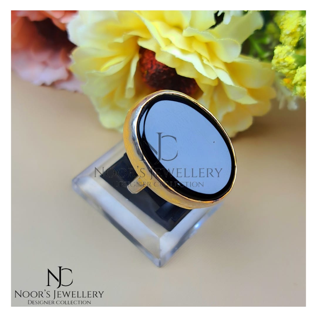 Black Agate Ring
