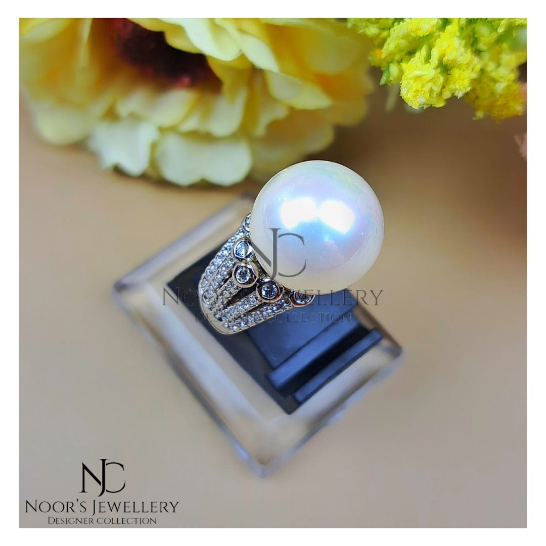 Pearl Zircon Ring