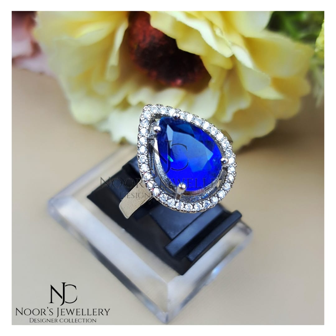 Sapphire Silver sterling Ring