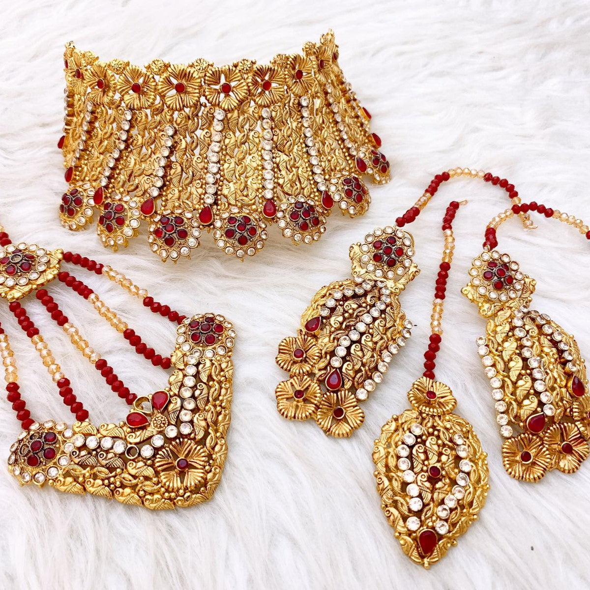 Ruby Red Bridal Set