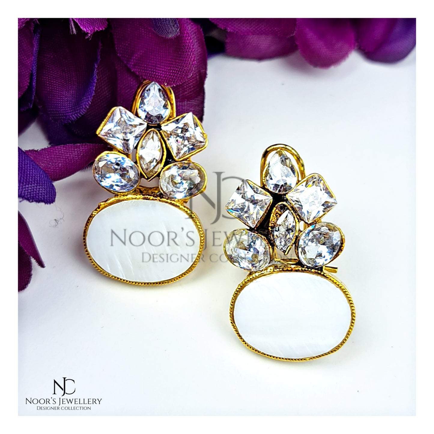 blue crystal earrings