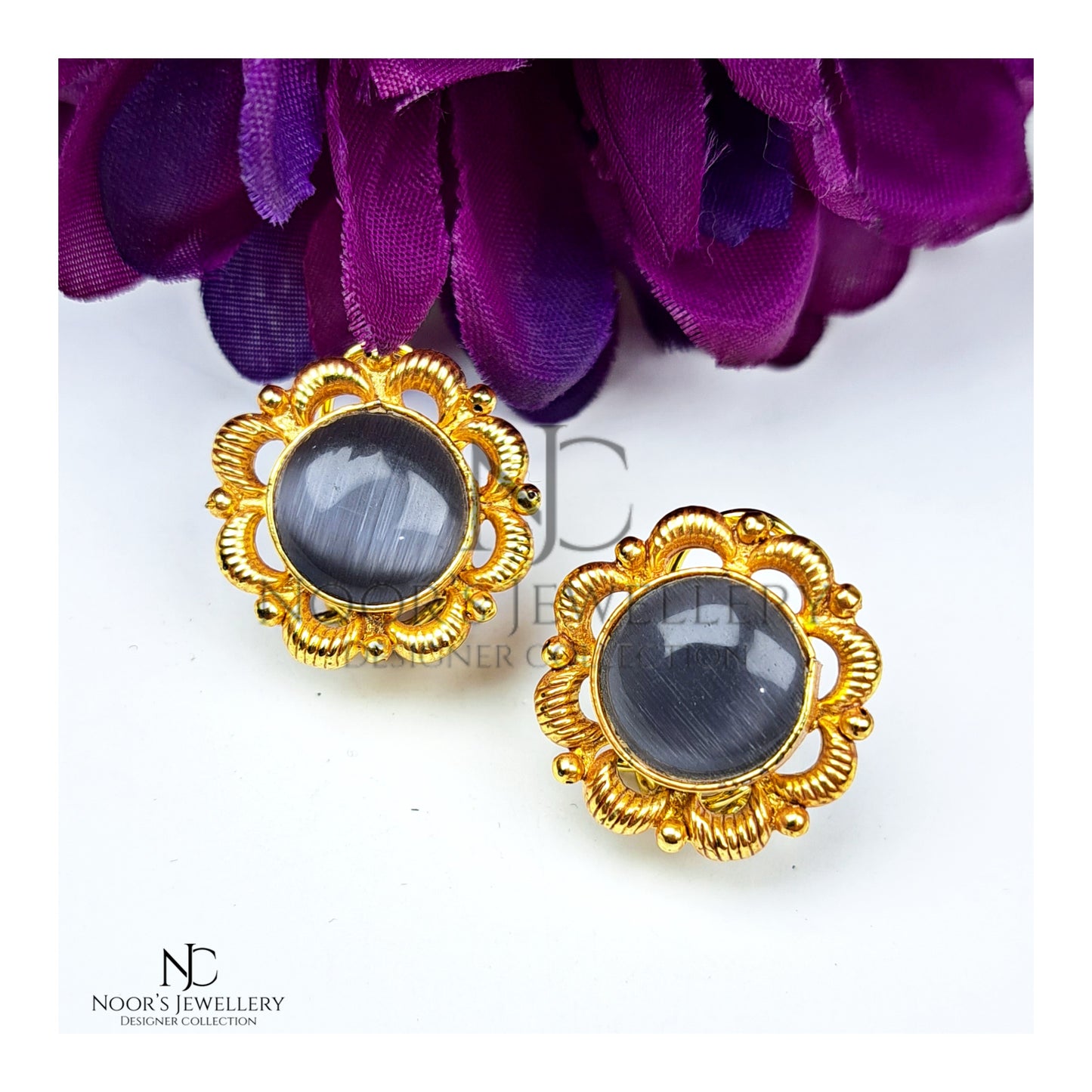blue crystal studs