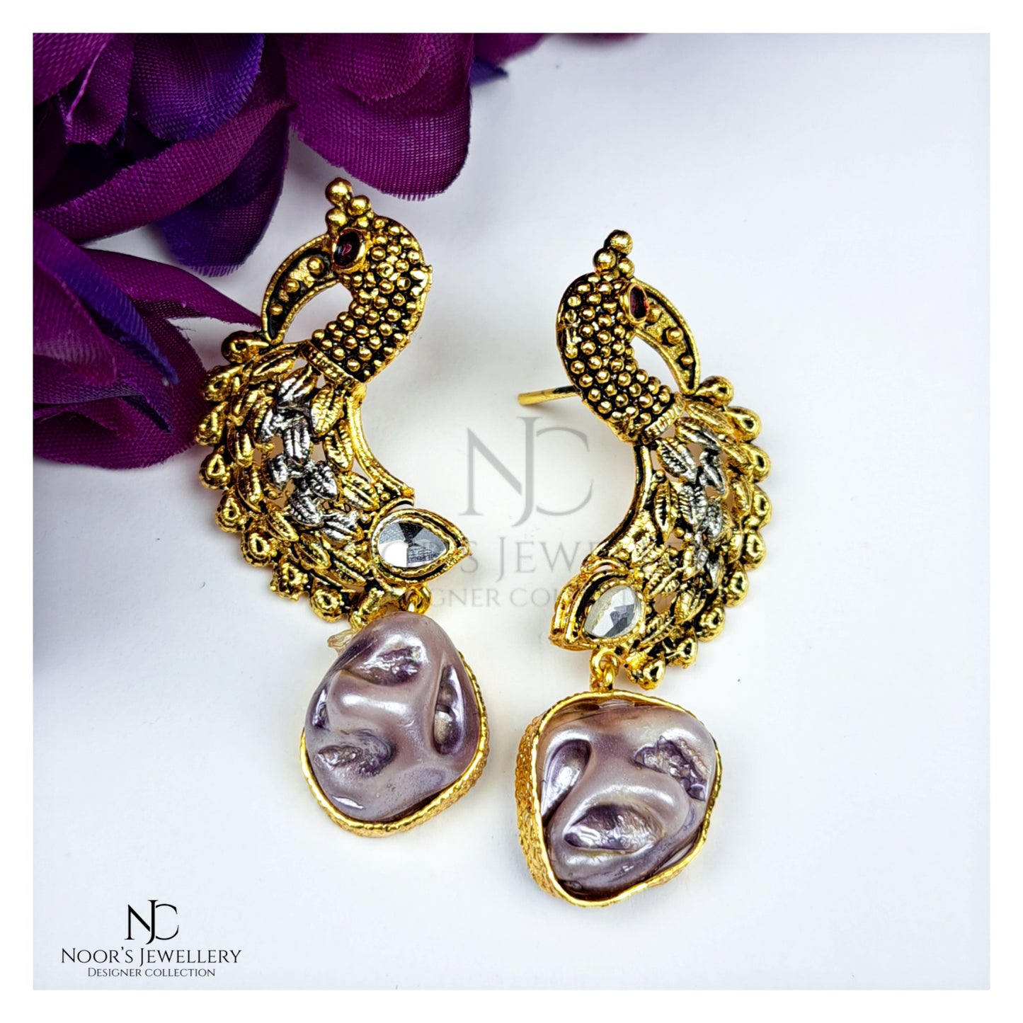 peacock earrings