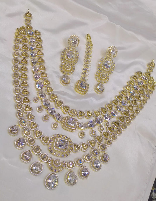 American diamond 4 layer bridal set
