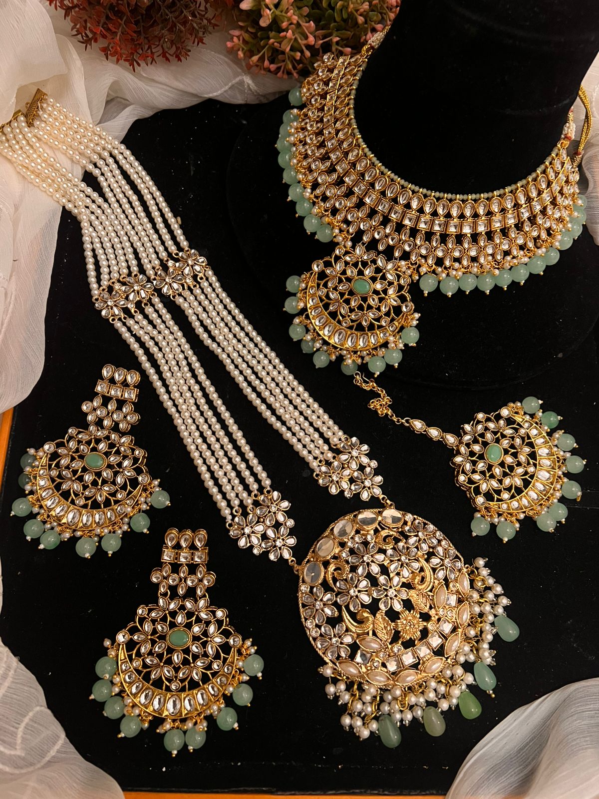 Sheesh kundan necklace set