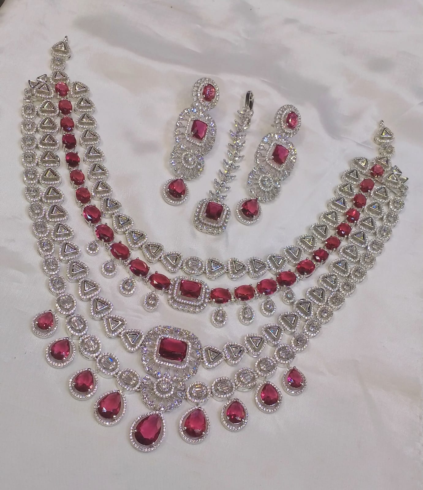 American diamond 4 layer bridal set