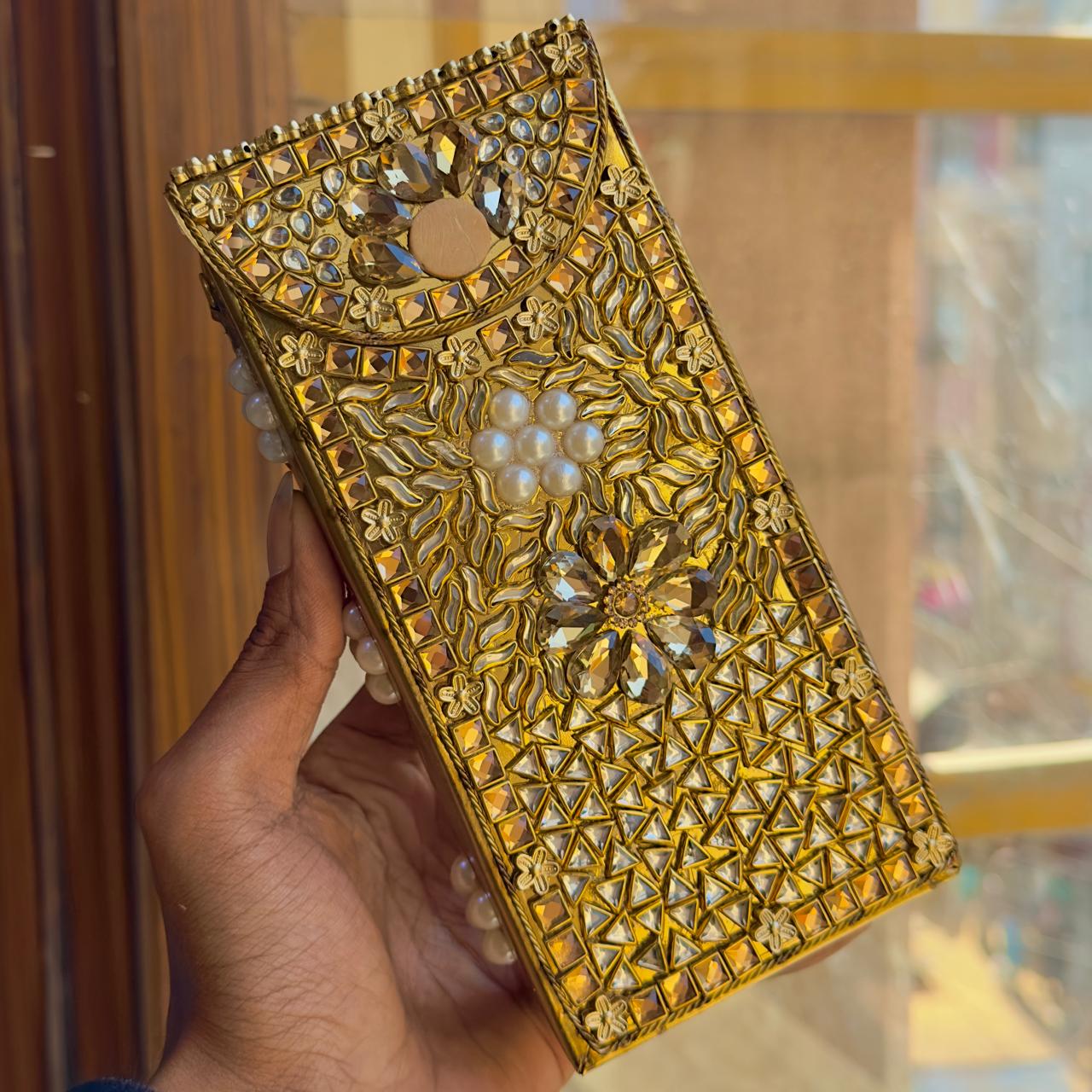 New designer clutch kundan works