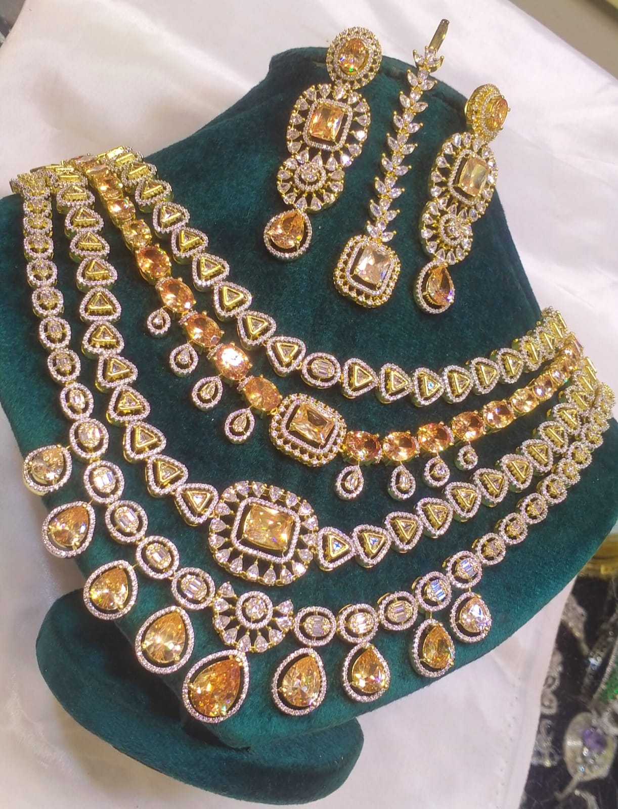 4 layer bridal set American diamond