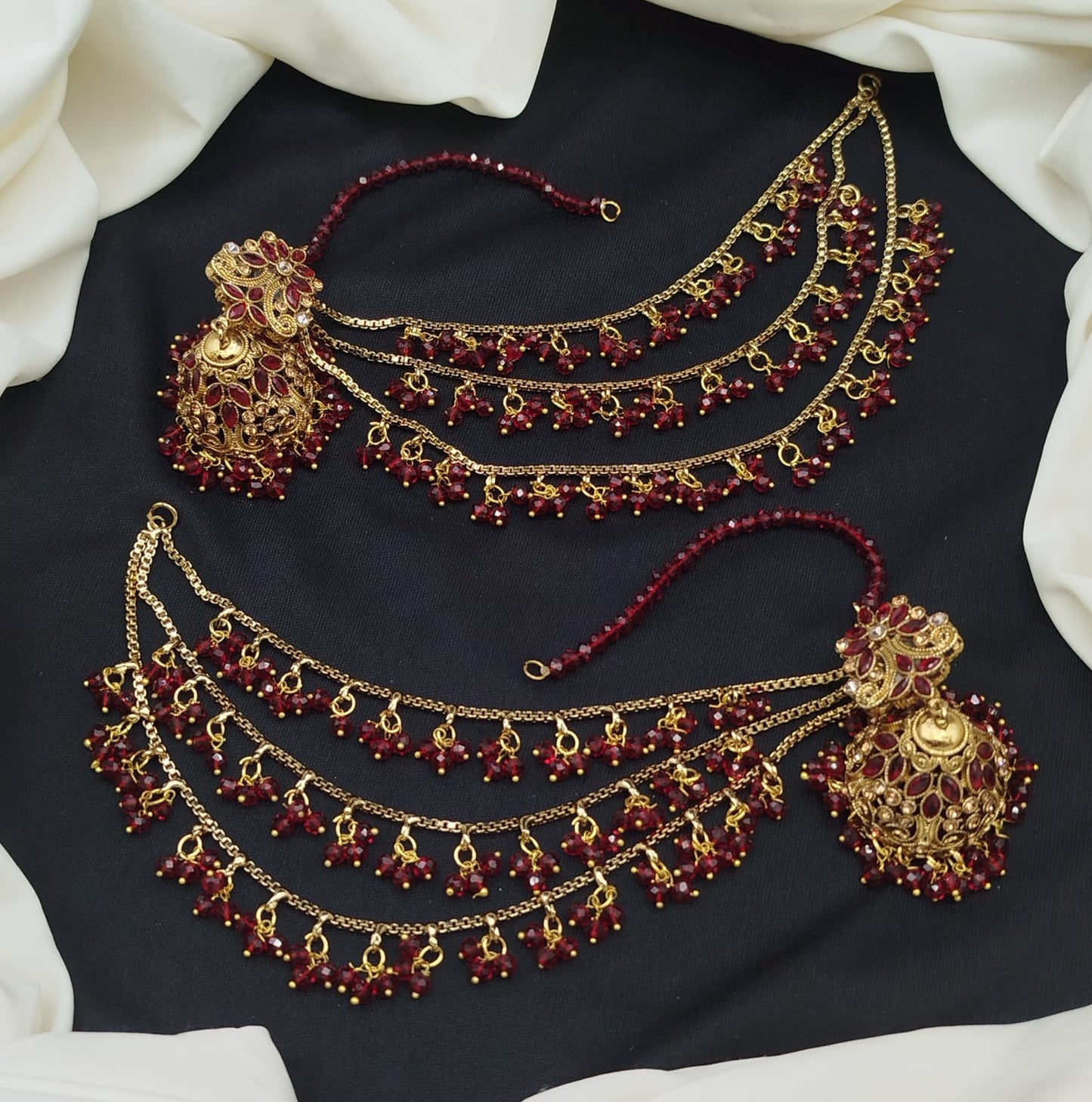 Beautiful jhumki with 3 line Sahara Fine quality