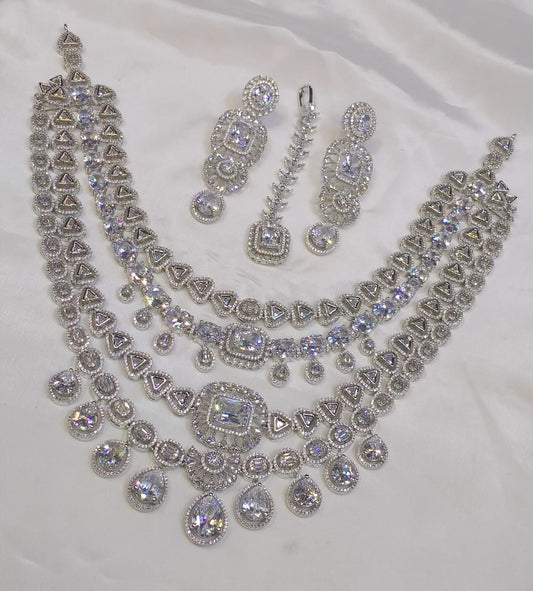 4 layer bridal set American diamond