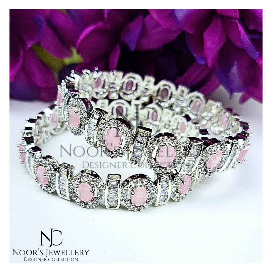 Silver Pink Bangle