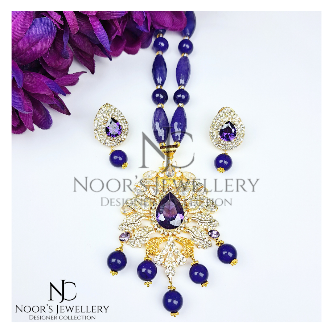 Amethyst Pendent Mala Set