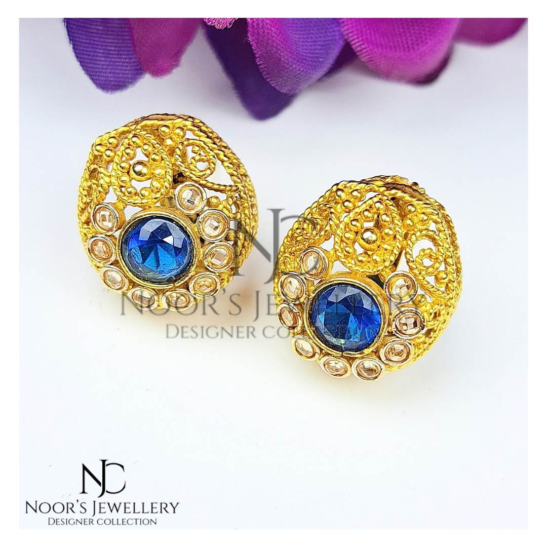 Sapphire Gold Earrings