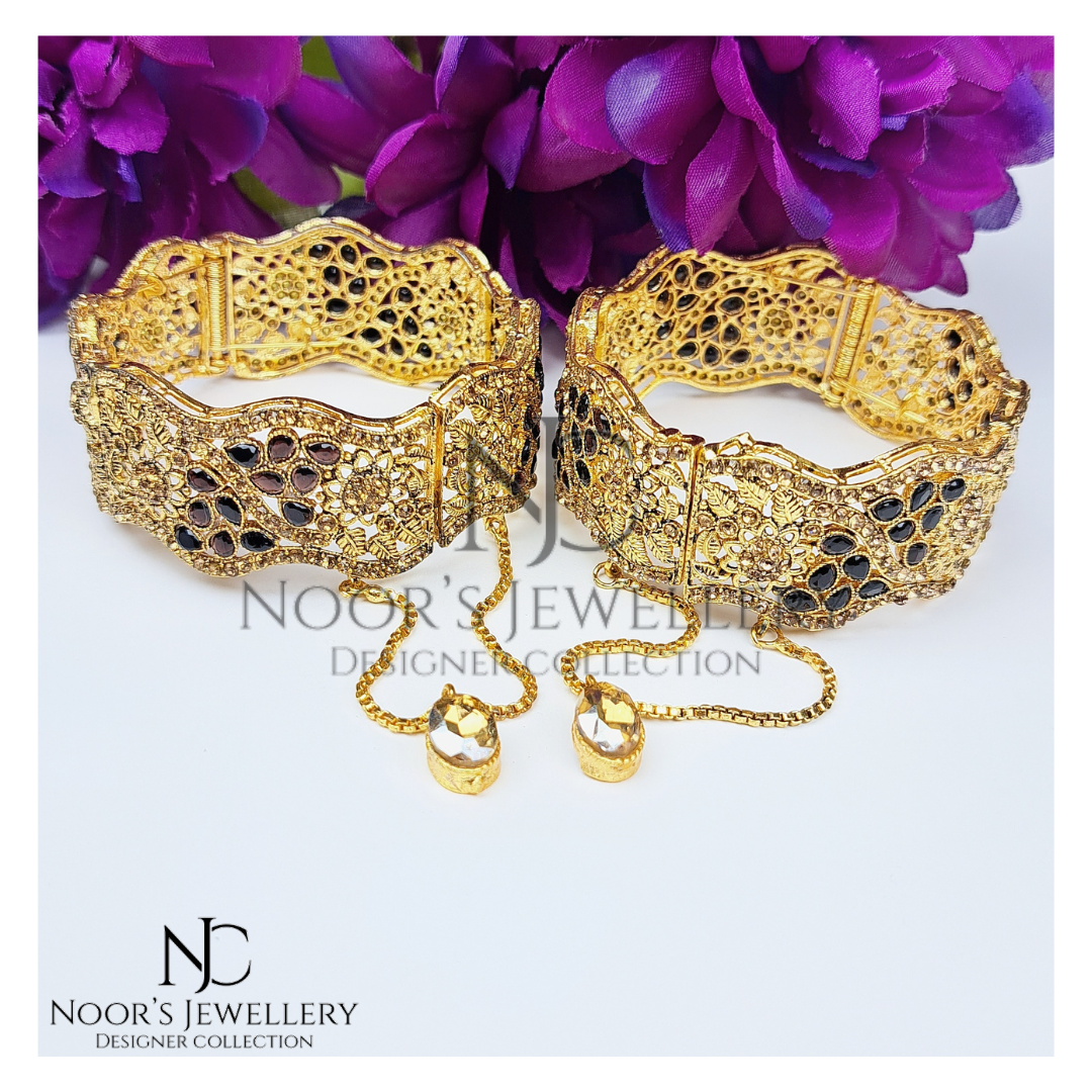 Agate Golden Bangles