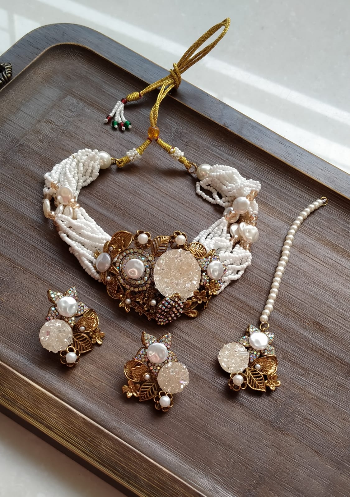 Handmade turkish work with mother pearl chokkar set