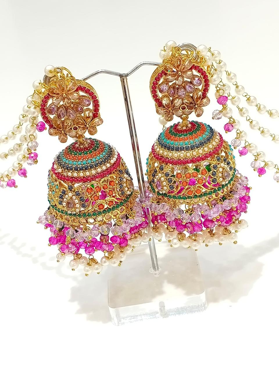 Earrings jhumkas nauratan with saharas