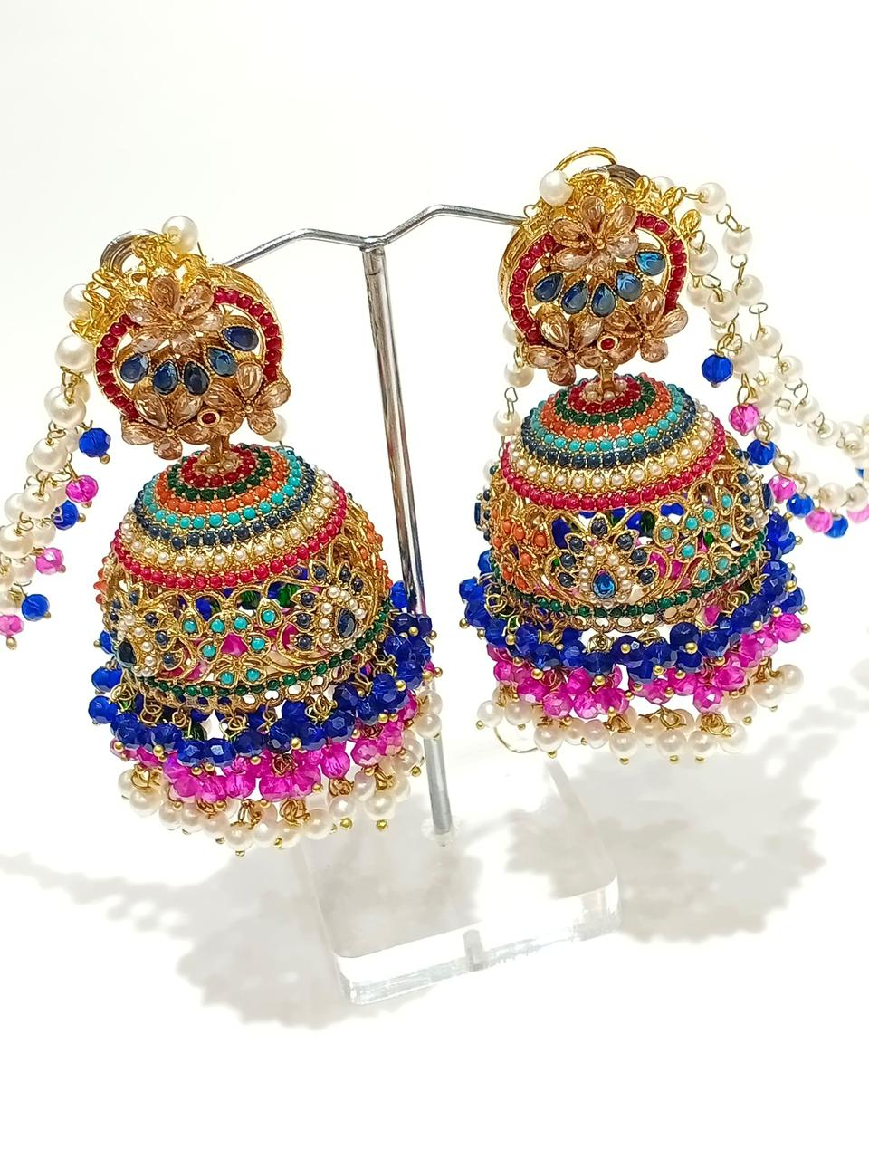 Earrings jhumkas nauratan with saharas