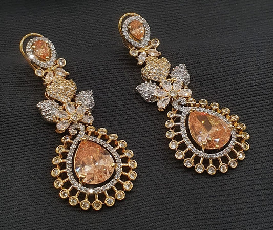 Long zircon earrings