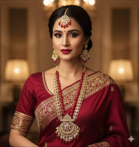 Dabbi Kundan Mala sets Earings with tikka