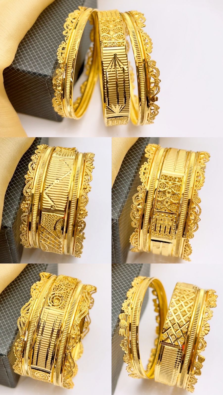 Gold plated 3 pieces karah in fine quality