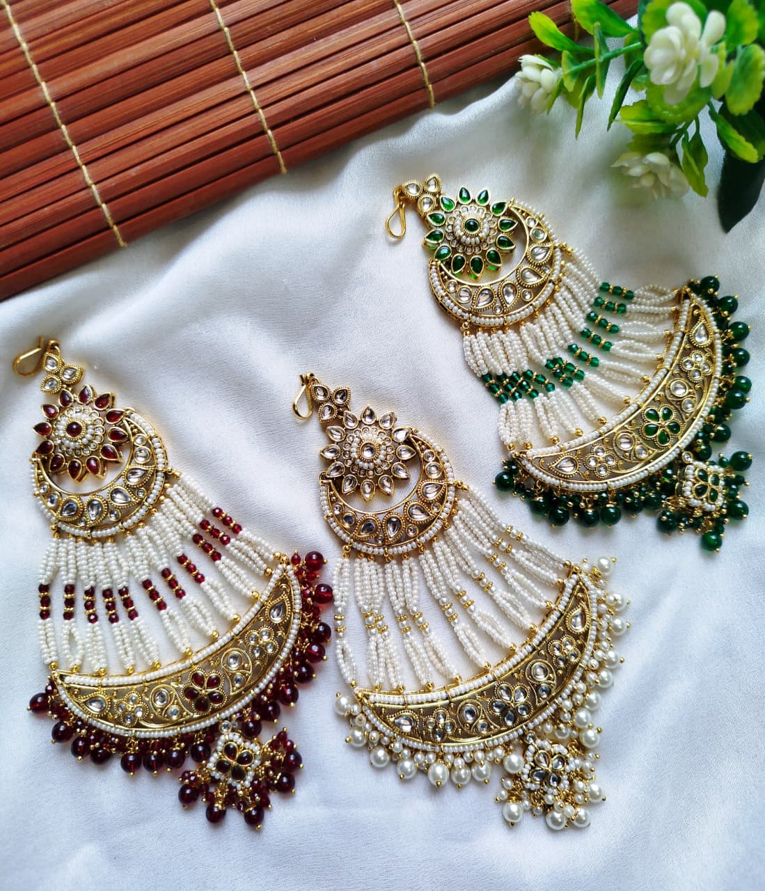 Most Demanding UN-CUT KUNDAN Heavy look Bridal Jhumar