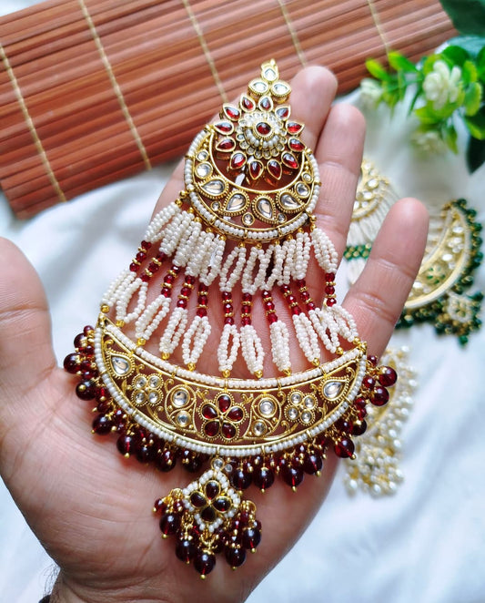 Most Demanding UN-CUT KUNDAN Heavy look Bridal Jhumar