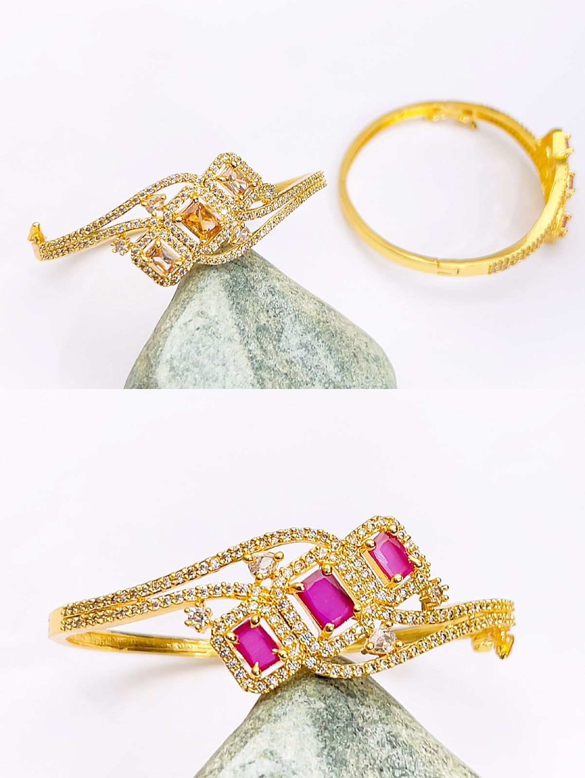 One carat kara bracelet in real stones fine quality