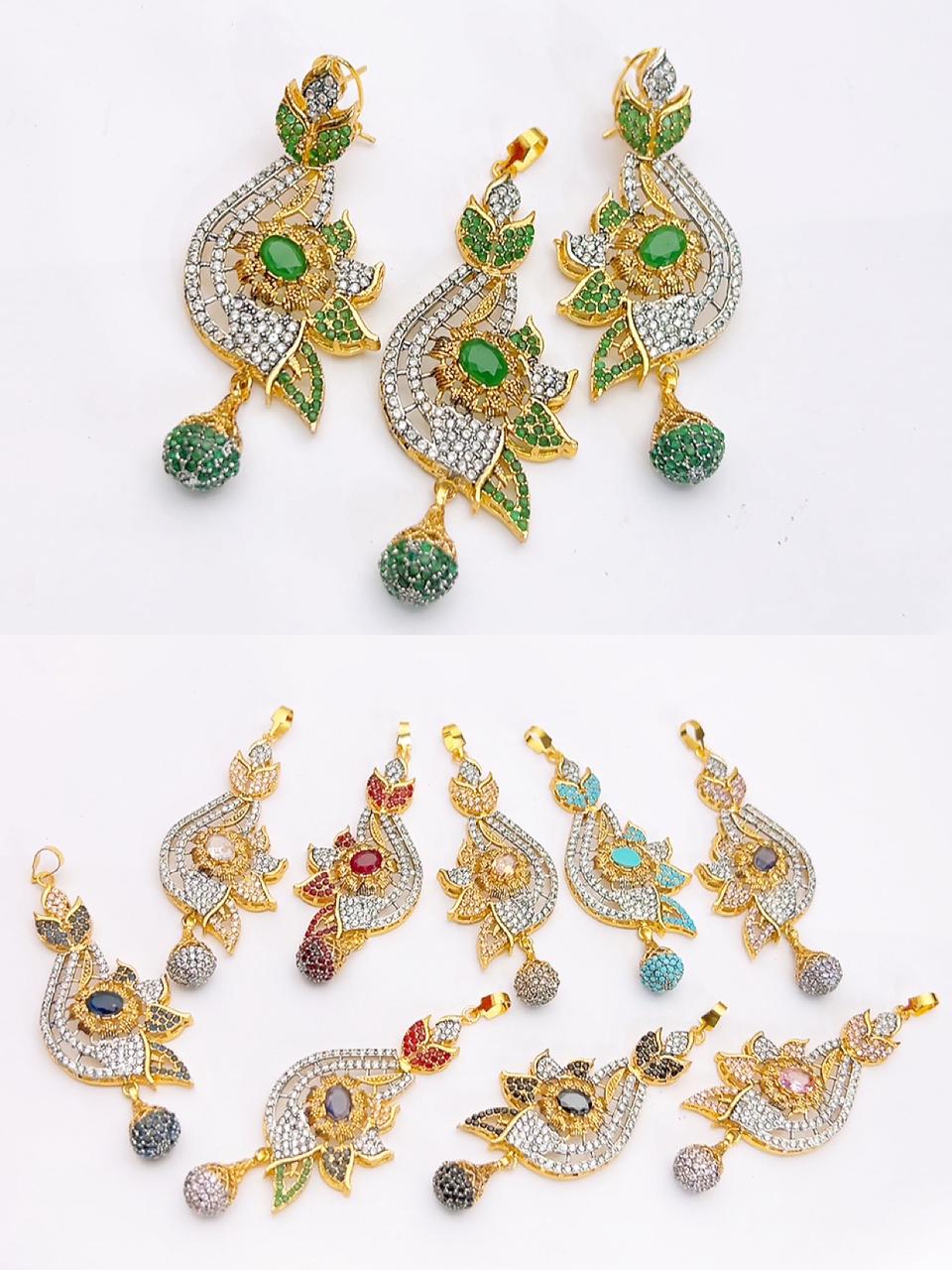 Native made real stone locket set