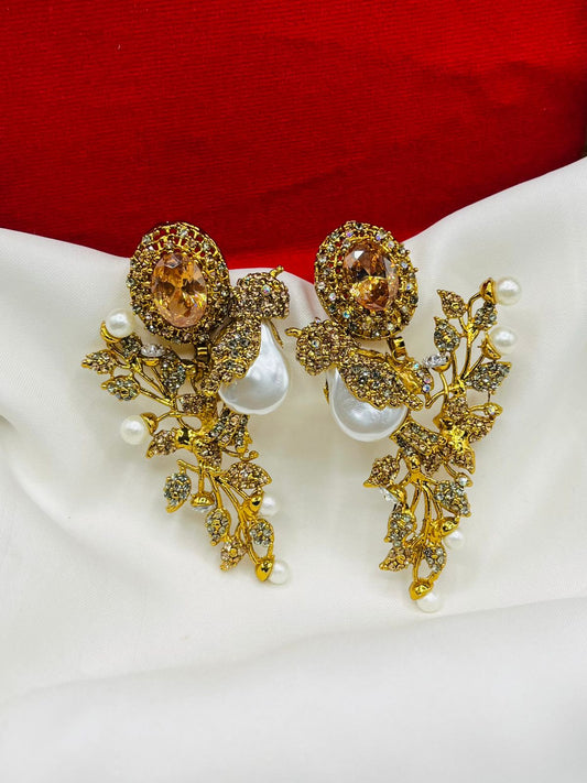 Beautiful Bird Earrings ( Golden & Silver base )