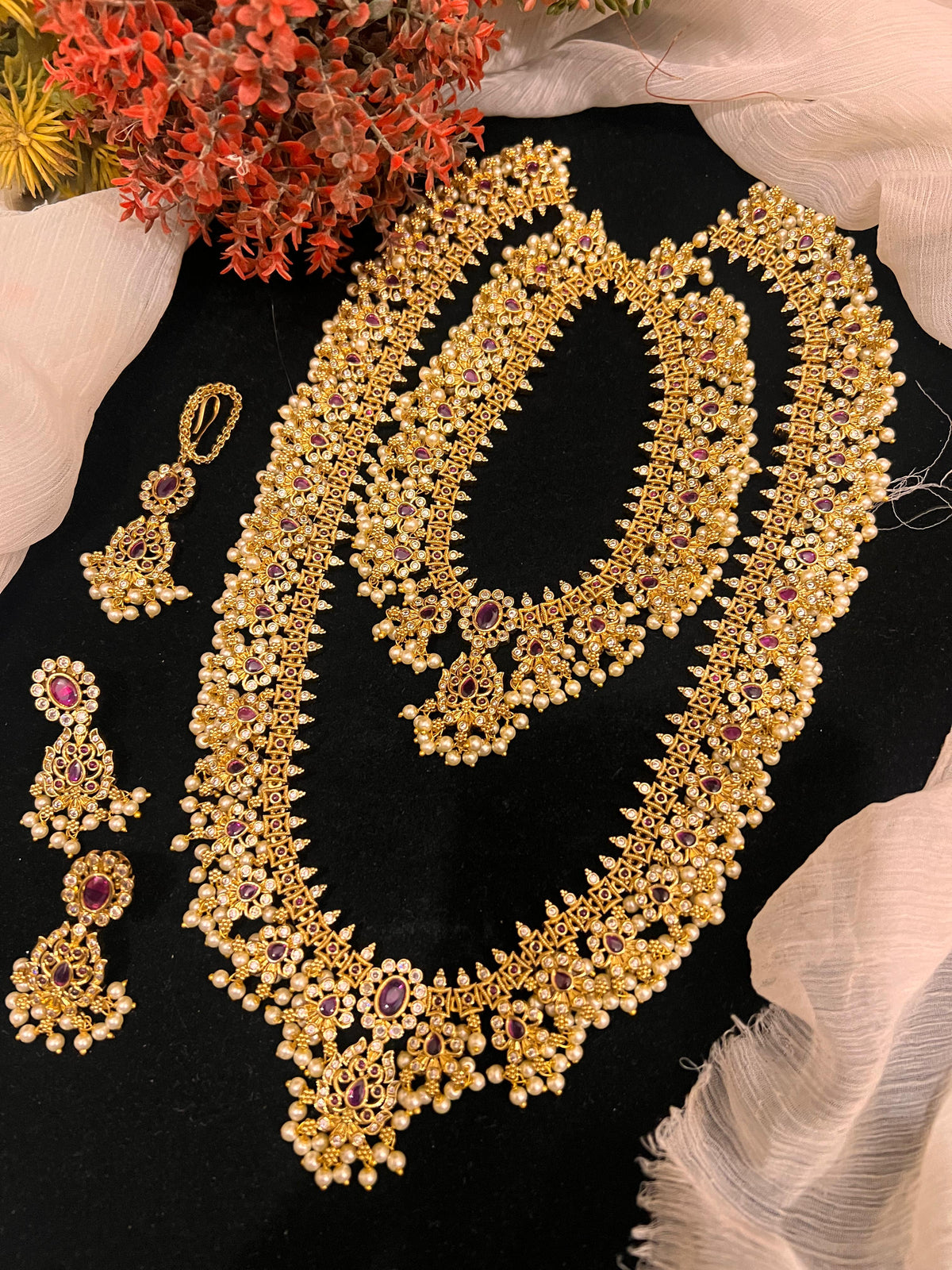 Double mala necklace haar
