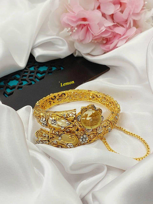 *Designer Collection* 1 PC Adjustable Hand Work Dublate Stone Bangle