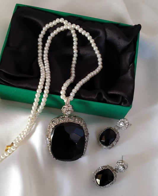 Premium Quality RP Design Real Stone Big Size Pandent Set
