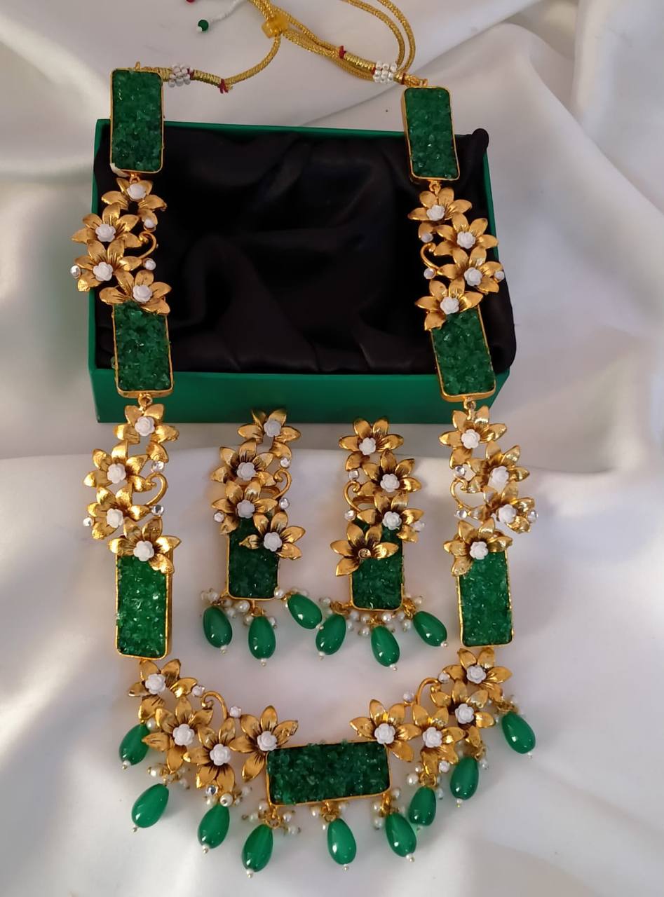 Handmade Crush Stones Mala Set
