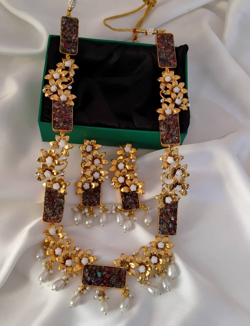 Handmade Crush Stones Mala Set