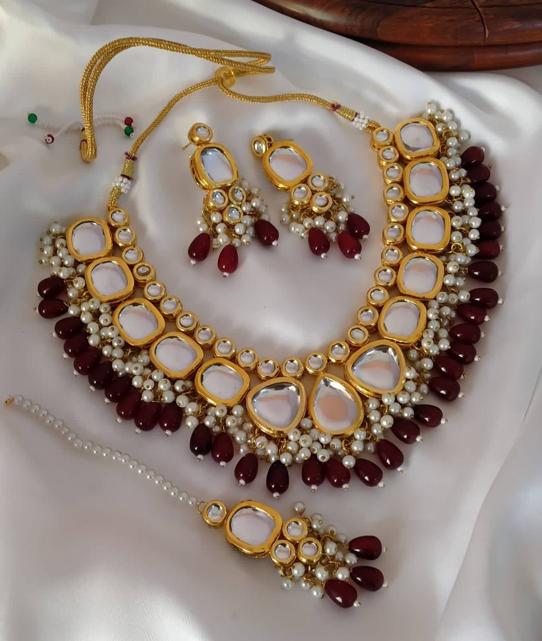 Gold Plated Necklace Set Kundan