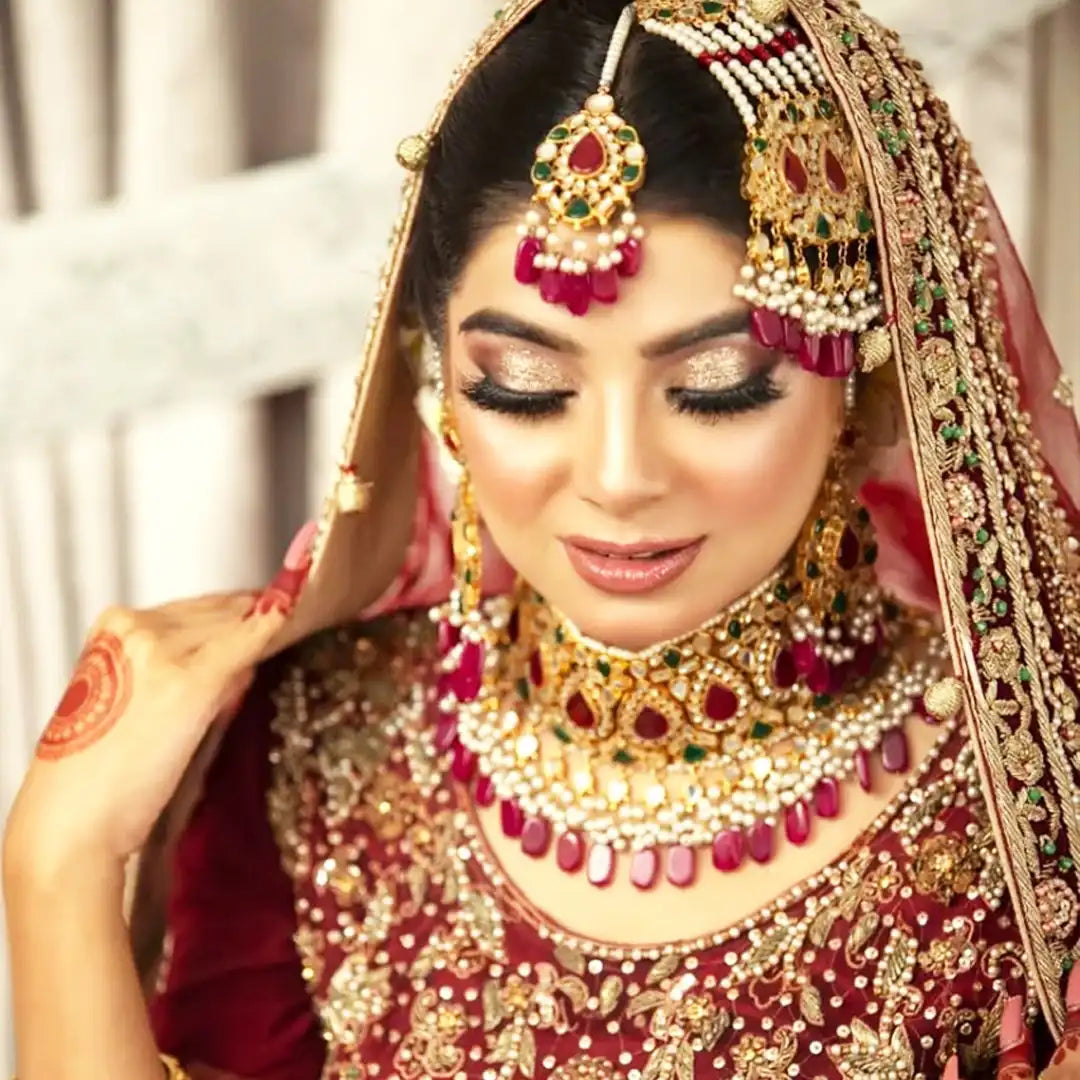 Kundan bridal set price in pakistan NJC-001 25000
